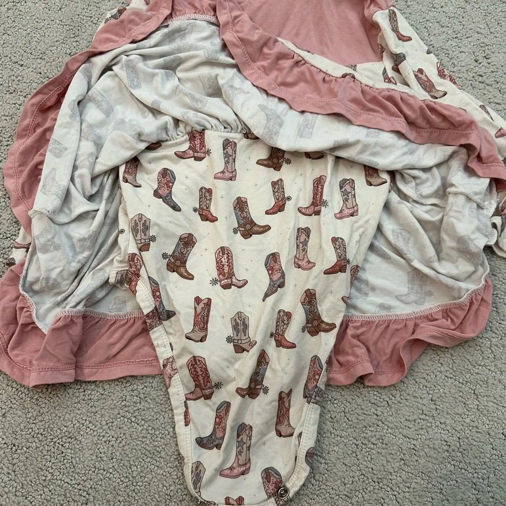 Angel Dear Dusty Pink Baby Romper with Snap Front